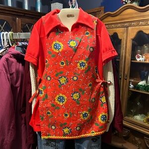 TWO Piece retro polyester shirt and handmade house coat.